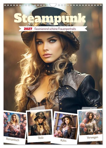 Steampunk. Faszinierend schöne Frauenportraits (Wandkalender 2027 DIN A3 hoch) CALVENDO Monatskalender