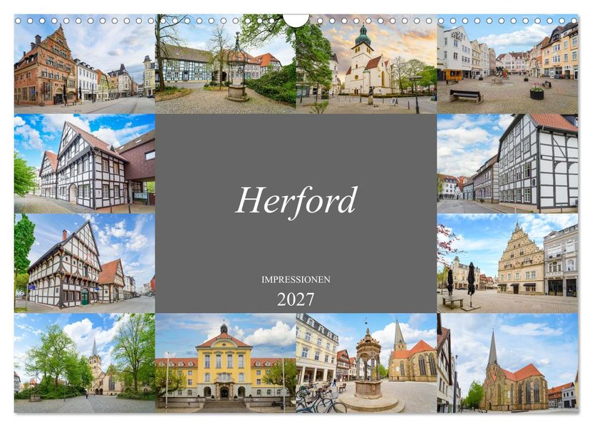Herford Impressionen (Wandkalender 2027 DIN A3 quer) CALVENDO Monatskalender