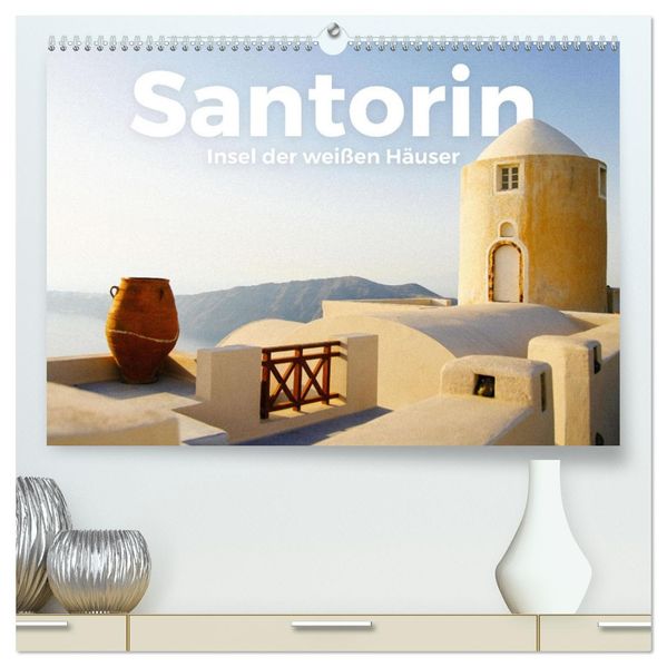 Santorin - Insel der weißen Häuser (hochwertiger Premium Wandkalender 2027 DIN A2 quer) Kunstdruck in Hochglanz