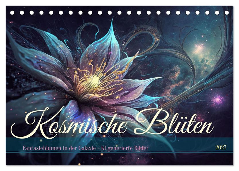 Kosmische Blüten (Tischkalender 2027 DIN A5 quer) CALVENDO Monatskalender