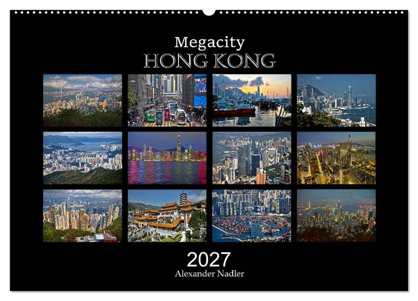 Megacity Hong Kong (Wandkalender 2027 DIN A2 quer) CALVENDO Monatskalender