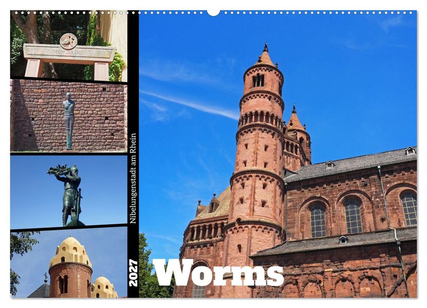 Worms-Nibelungenstadt am Rhein (Wandkalender 2027 DIN A2 quer) CALVENDO Monatskalender