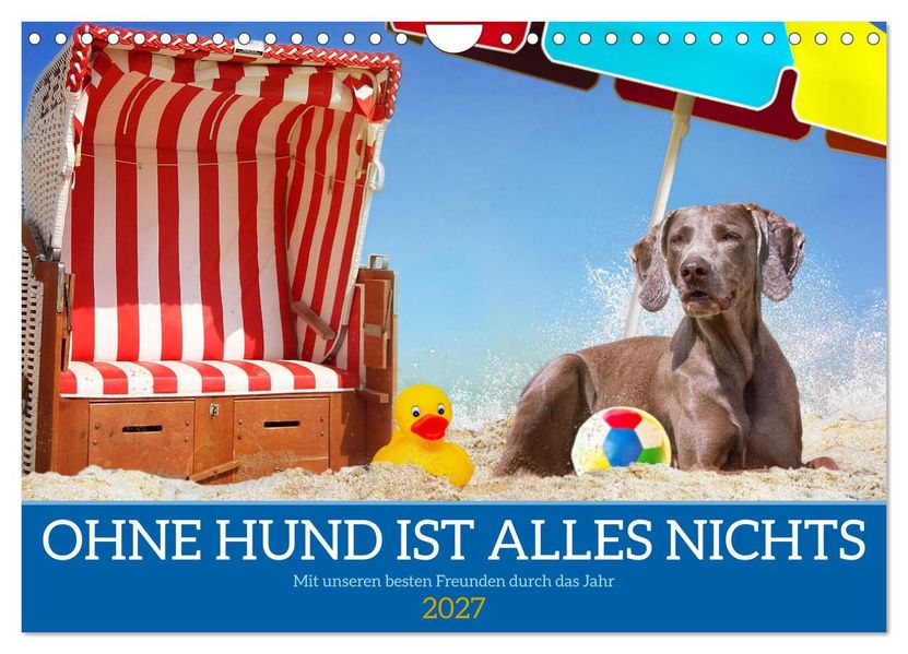 Ohne Hund ist alles nichts - Mit unseren besten Freunden durch das Jahr (Wandkalender 2027 DIN A4 quer) CALVENDO Monatskalender