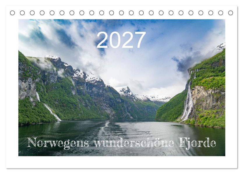 Norwegens wunderschöne Fjorde (Tischkalender 2027 DIN A5 quer) CALVENDO Monatskalender