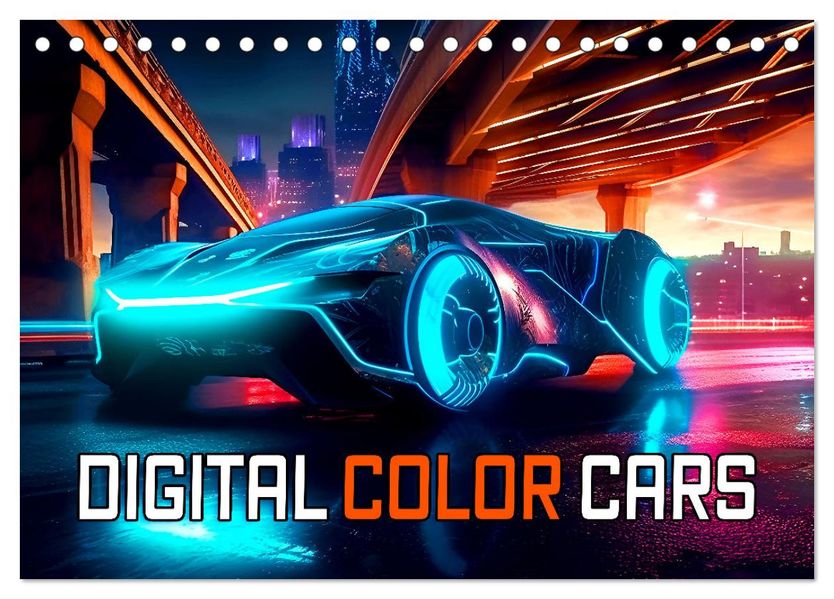 Digital Color Cars (Tischkalender 2027 DIN A5 quer) CALVENDO Monatskalender