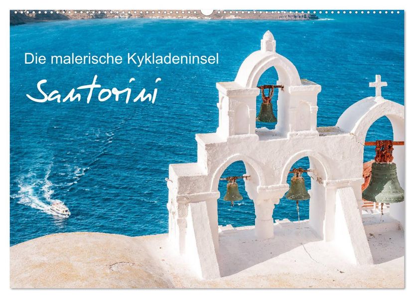 Santorini - Die malerische Kykladeninsel (Wandkalender 2027 DIN A2 quer) CALVENDO Monatskalender