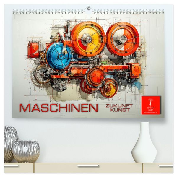Maschinen Zukunft Kunst (hochwertiger Premium Wandkalender 2027 DIN A2 quer) Kunstdruck in Hochglanz