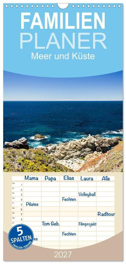 Familienplaner 2027 - Meer und Küste mit 5 Spalten (Wandkalender 21 x 45 cm) CALVENDO