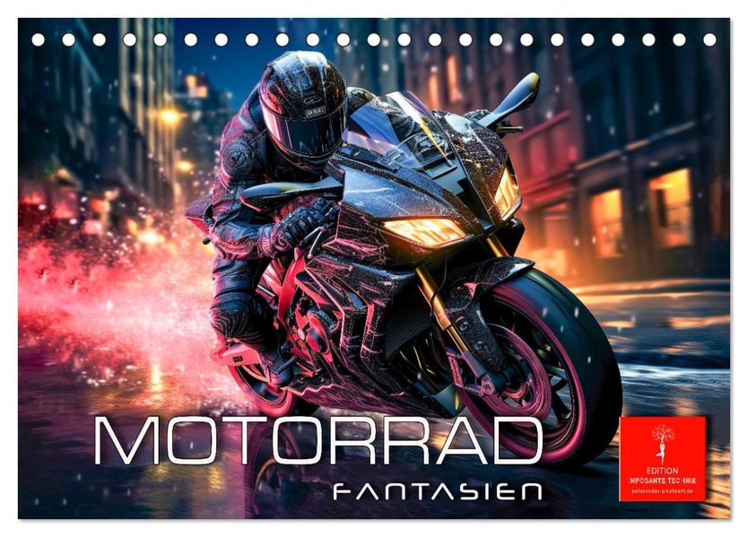 Motorrad Fantasien (Tischkalender 2027 DIN A5 quer) CALVENDO Monatskalender