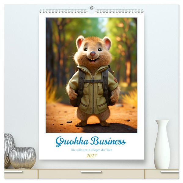 Quokka Business - Die süßesten Kollegen der Welt (hochwertiger Premium Wandkalender 2027 DIN A2 hoch) Kunstdruck in Hochglanz