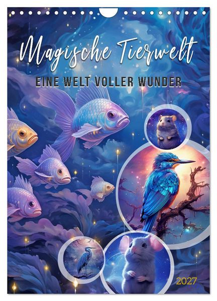 Magische Tierwelt (Wandkalender 2027 DIN A4 hoch) CALVENDO Monatskalender