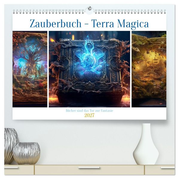 Zauberbuch - Terra Magica (hochwertiger Premium Wandkalender 2027 DIN A2 quer) Kunstdruck in Hochglanz