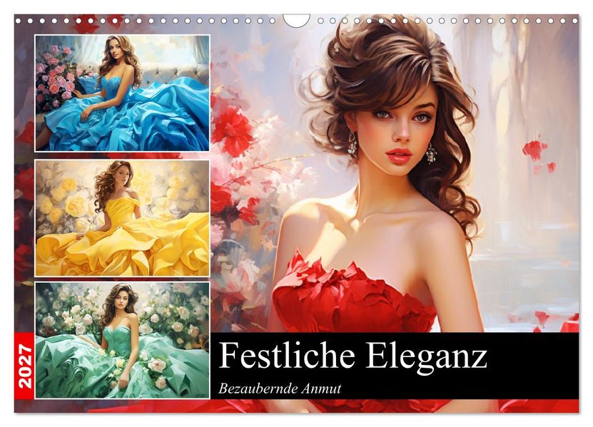 Festliche Eleganz. Bezaubernde Anmut (Wandkalender 2027 DIN A3 quer) CALVENDO Monatskalender