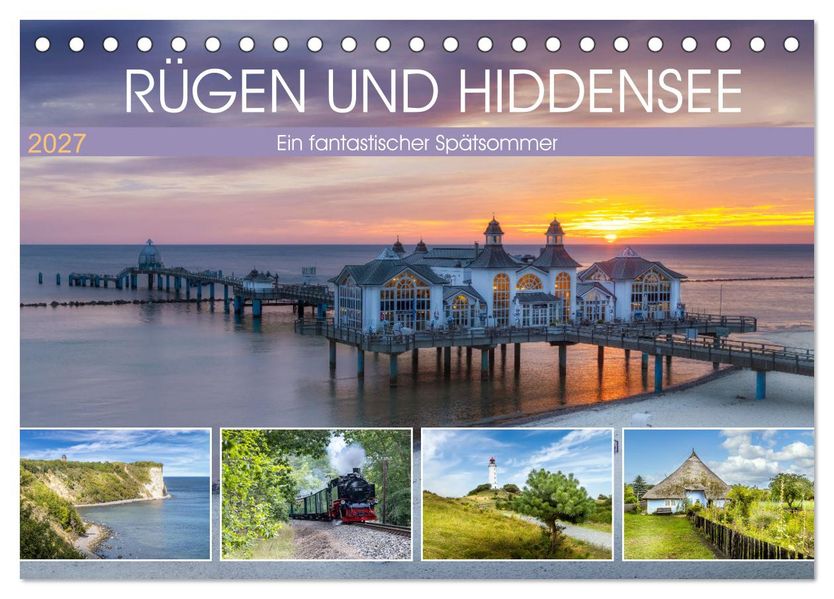 RÜGEN UND HIDDENSEE Ein fantastischer Spätsommer (Tischkalender 2027 DIN A5 quer) CALVENDO Monatskalender