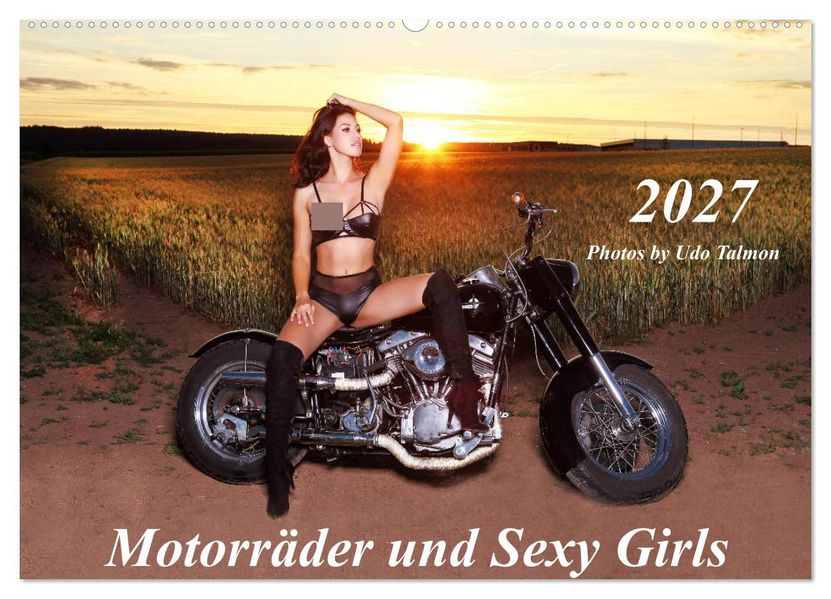 Motorräder und Sexy Girls (Wandkalender 2027 DIN A2 quer) CALVENDO Monatskalender