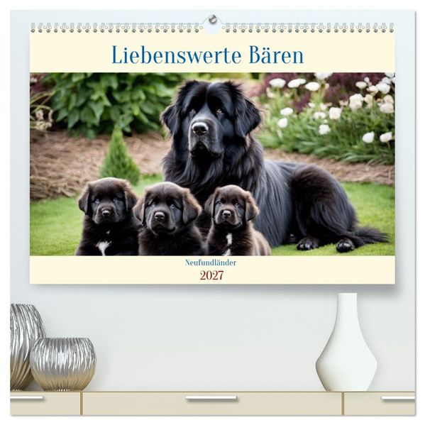 Neufundländer - Liebenswerte Bären (hochwertiger Premium Wandkalender 2027 DIN A2 quer) Kunstdruck in Hochglanz