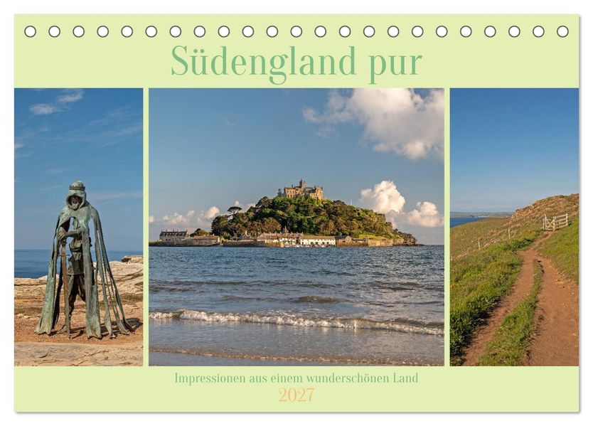 Südengland pur (Tischkalender 2027 DIN A5 quer) CALVENDO Monatskalender