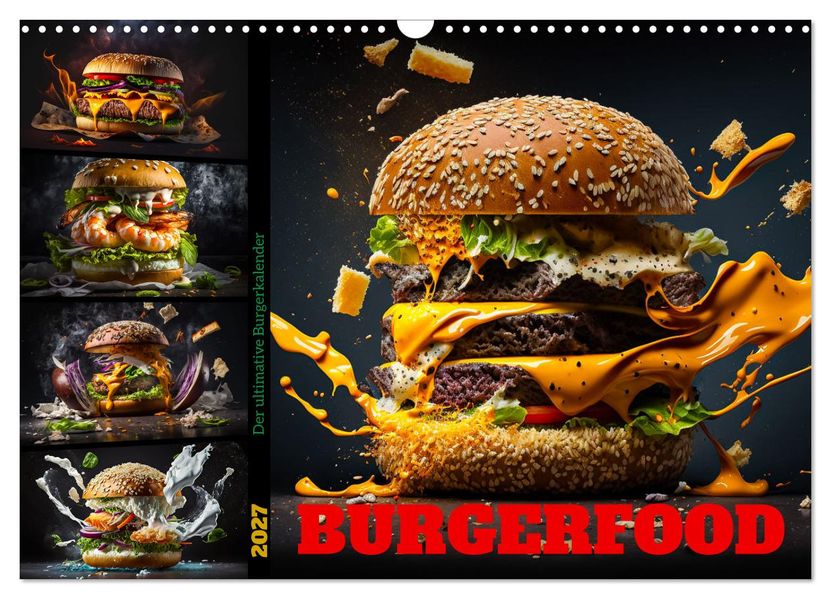 Burgerfood (Wandkalender 2027 DIN A3 quer) CALVENDO Monatskalender