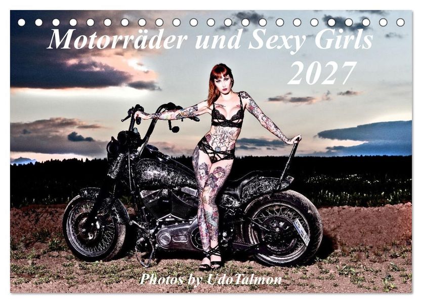 Motorräder und Sexy Girls (Tischkalender 2027 DIN A5 quer) CALVENDO Monatskalender