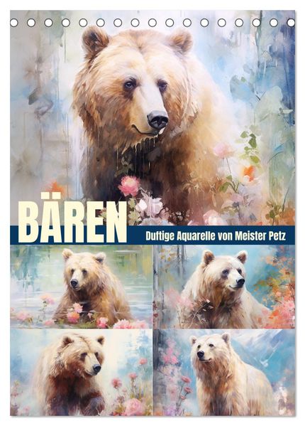 Bären. Duftige Aquarelle von Meister Petz (Tischkalender 2027 DIN A5 hoch) CALVENDO Monatskalender