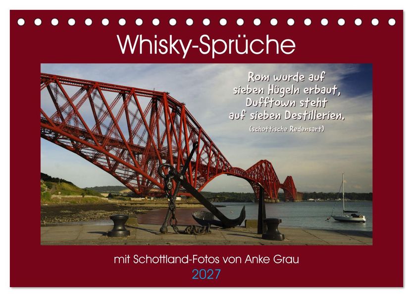 Whisky-Sprüche (Tischkalender 2027 DIN A5 quer) CALVENDO Monatskalender