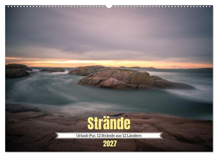 Urlaub Pur 12 Strände aus 12 Ländern (Wandkalender 2027 DIN A2 quer) CALVENDO Monatskalender
