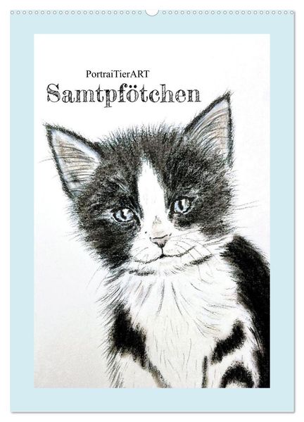 PortraiTierART Samtpfötchen (Wandkalender 2027 DIN A2 hoch) CALVENDO Monatskalender