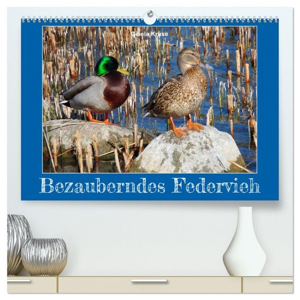 Bezauberndes Federvieh (hochwertiger Premium Wandkalender 2027 DIN A2 quer) Kunstdruck in Hochglanz