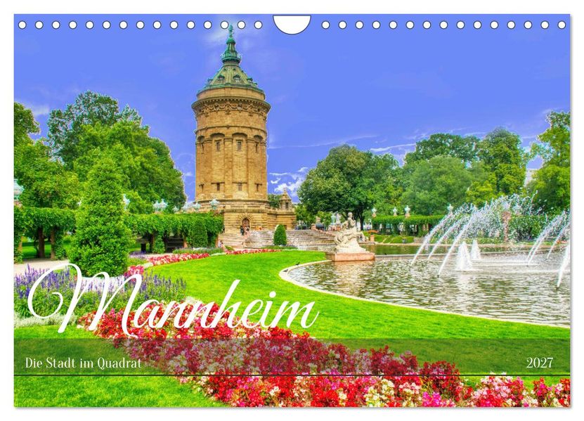 Mannheim - Die Stadt im Quadrat (Wandkalender 2027 DIN A4 quer) CALVENDO Monatskalender