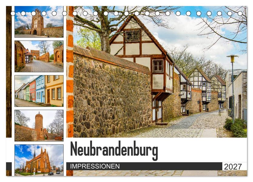 Neubrandenburg Impressionen (Tischkalender 2027 DIN A5 quer) CALVENDO Monatskalender