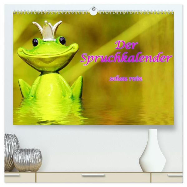 Spruchkalender - schau rein (hochwertiger Premium Wandkalender 2027 DIN A2 quer) Kunstdruck in Hochglanz
