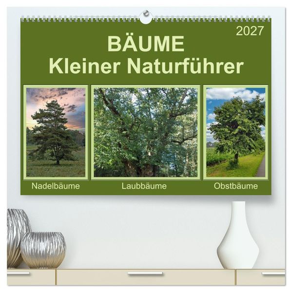Bäume Kleiner Naturführer (hochwertiger Premium Wandkalender 2027 DIN A2 quer) Kunstdruck in Hochglanz