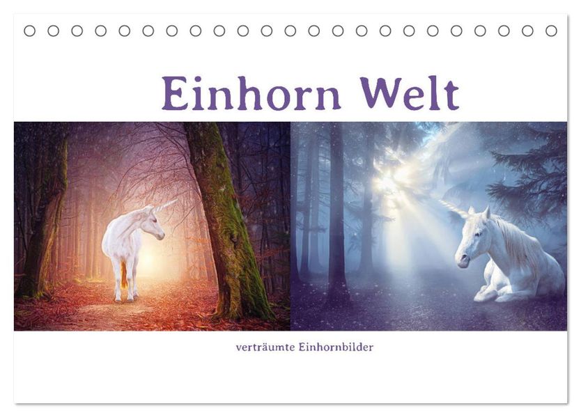 Einhorn Welt - verträumte Einhornbilder (Tischkalender 2027 DIN A5 quer) CALVENDO Monatskalender