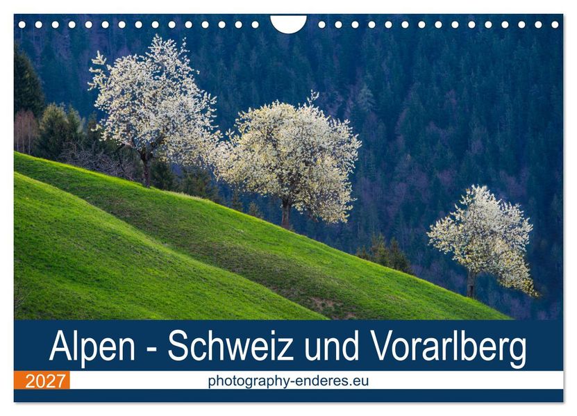 Alpen - Schweiz und Vorarlberg (Wandkalender 2027 DIN A4 quer) CALVENDO Monatskalender