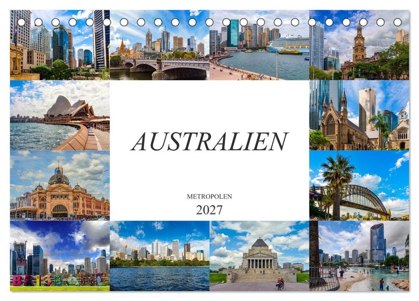 Australien Metropolen (Tischkalender 2027 DIN A5 quer) CALVENDO Monatskalender