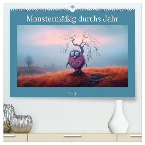 Monstermäßig durchs Jahr (hochwertiger Premium Wandkalender 2027 DIN A2 quer) Kunstdruck in Hochglanz