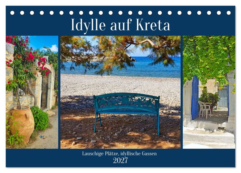 Idylle auf Kreta (Tischkalender 2027 DIN A5 quer) CALVENDO Monatskalender