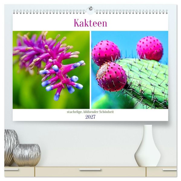 Kakteen - stachelige blühende Schönheiten (hochwertiger Premium Wandkalender 2027 DIN A2 quer) Kunstdruck in Hochglanz
