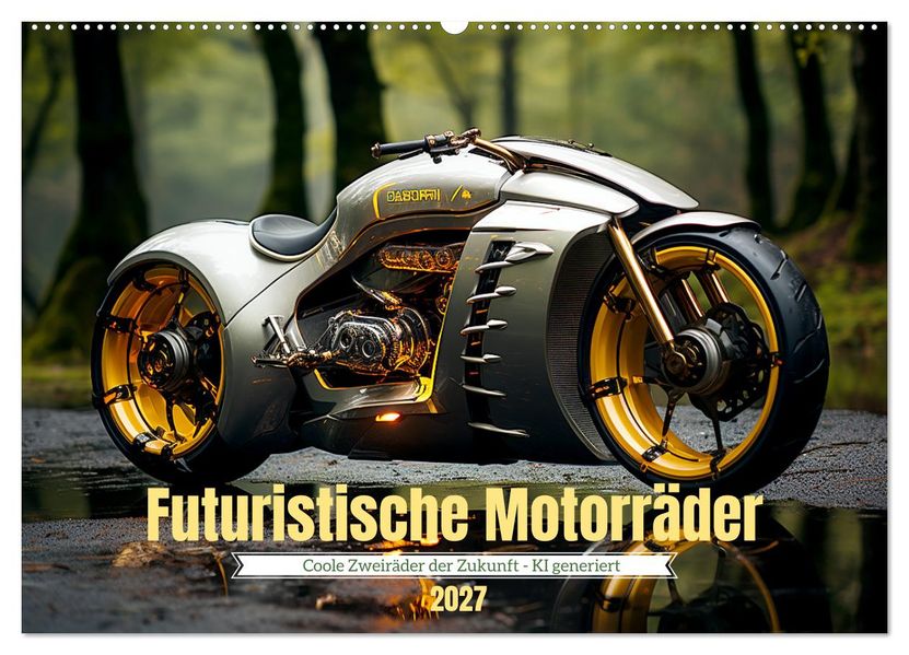 Futuristische Motorräder (Wandkalender 2027 DIN A2 quer) CALVENDO Monatskalender