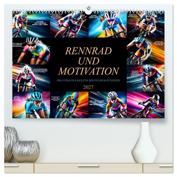 Rennrad und Motivation (hochwertiger Premium Wandkalender 2027 DIN A2 quer) Kunstdruck in Hochglanz