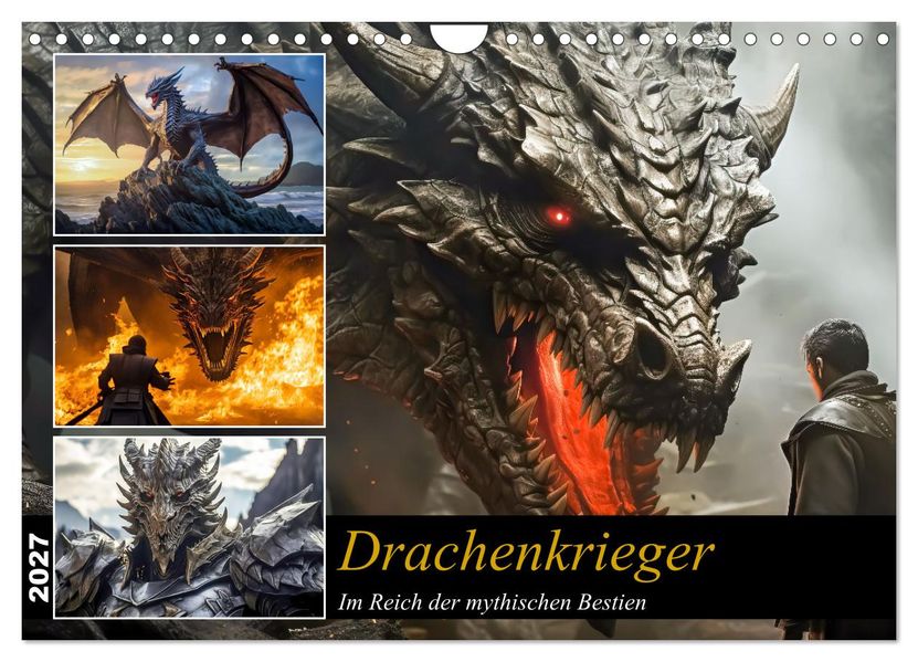 Drachenkrieger (Wandkalender 2027 DIN A4 quer) CALVENDO Monatskalender