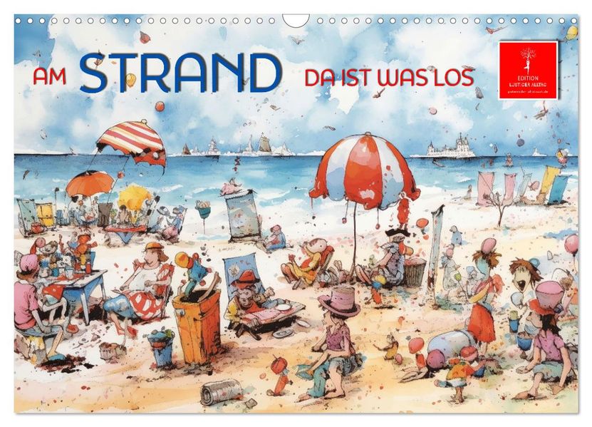 Am Strand da ist was los (Wandkalender 2027 DIN A3 quer) CALVENDO Monatskalender