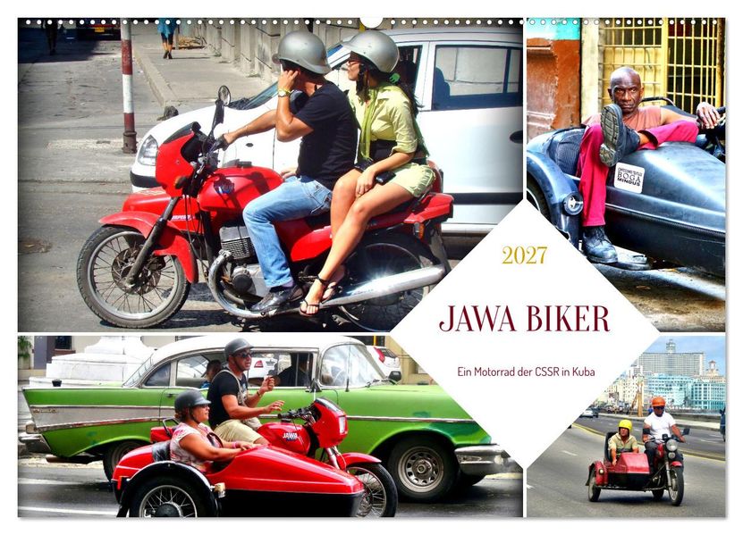 JAWA BIKER - Ein Motorrad der CSSR in Kuba (Wandkalender 2027 DIN A2 quer) CALVENDO Monatskalender
