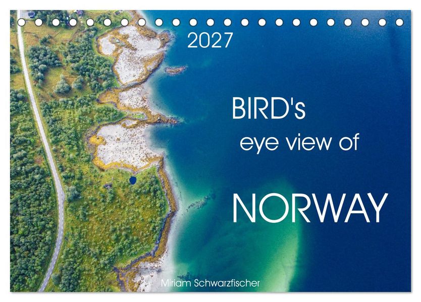 Bird's eye view of Norway (Desk Calendar 2027 DIN A5 landscape) CALVENDO 12 Month DeskCalendar