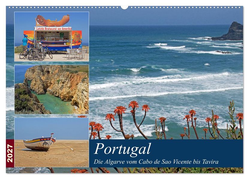 Portugal - Die Algarve vom Cabo de Sao Vicente bis Tavira (Wandkalender 2027 DIN A2 quer) CALVENDO Monatskalender