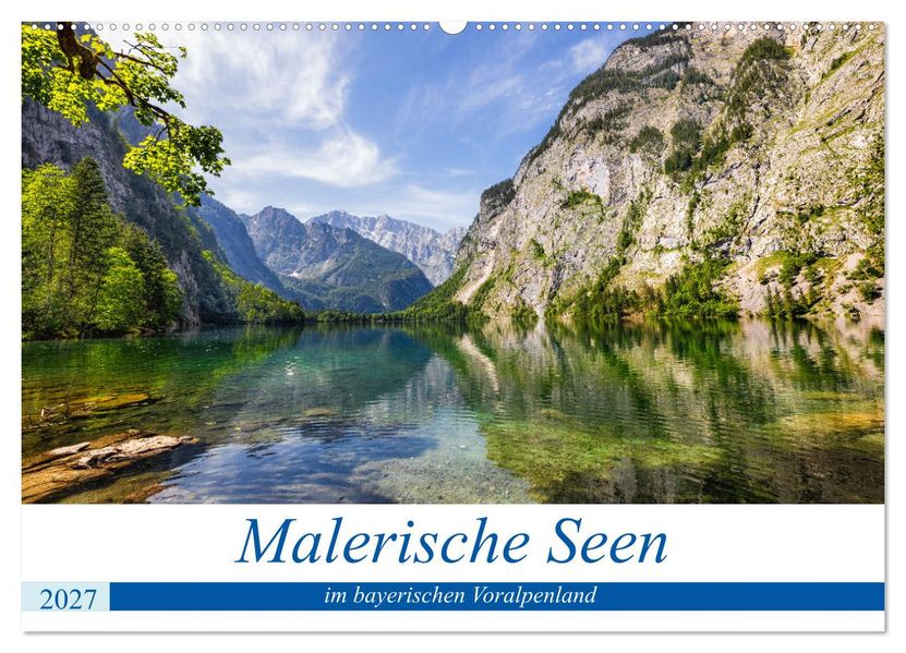 Malerische Seen im bayerischen Voralpenland (Wandkalender 2027 DIN A2 quer) CALVENDO Monatskalender