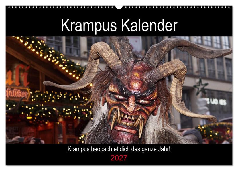 Krampus Kalender 2027 (Wandkalender 2027 DIN A2 quer) CALVENDO Monatskalender