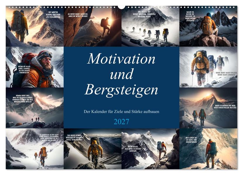 Motivation und Bergsteigen (Wandkalender 2027 DIN A2 quer) CALVENDO Monatskalender