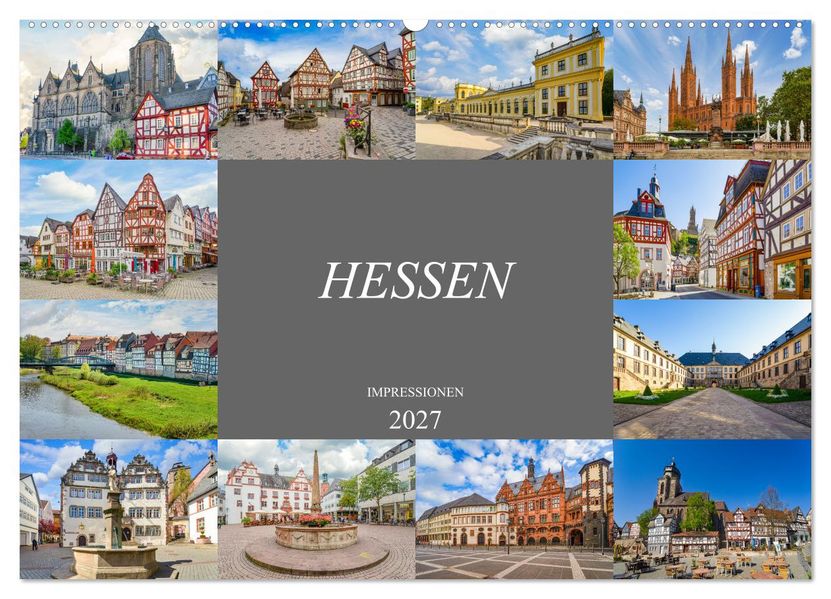 Hessen Impressionen (Wandkalender 2027 DIN A2 quer) CALVENDO Monatskalender