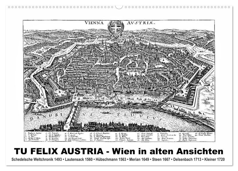 TU FELIX AUSTRIA - Wien in alten Ansichten (Wandkalender 2027 DIN A2 quer) CALVENDO Monatskalender